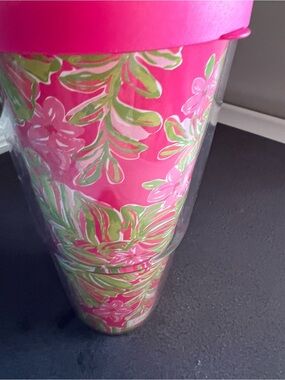 Lily Pulitzer Pink Floral Travel Tumbler